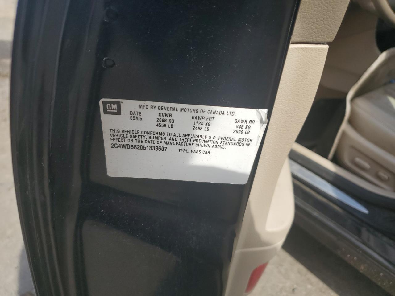 2005 Buick Lacrosse Cxl VIN: 2G4WD562051338607 Lot: 64544825