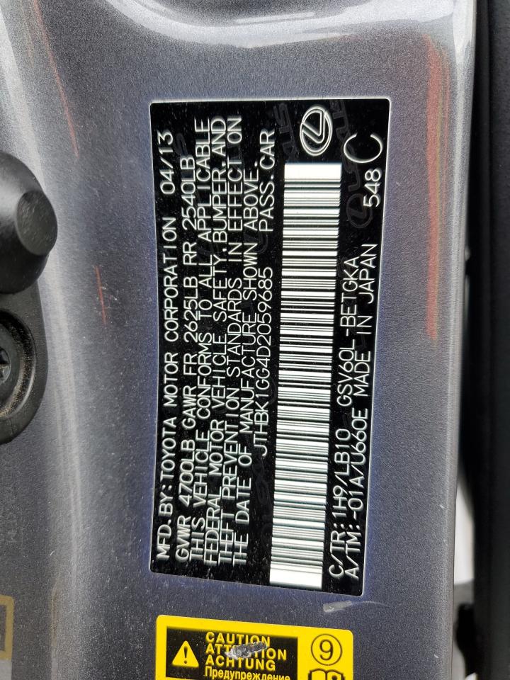2013 Lexus Es 350 VIN: JTHBK1GG4D2059685 Lot: 63431745