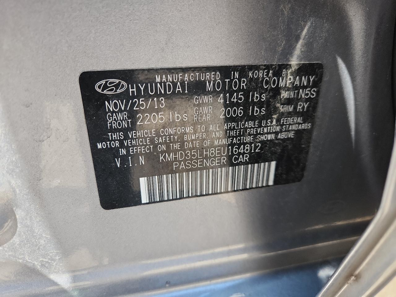 2014 Hyundai Elantra Gt VIN: KMHD35LH8EU164812 Lot: 63237465