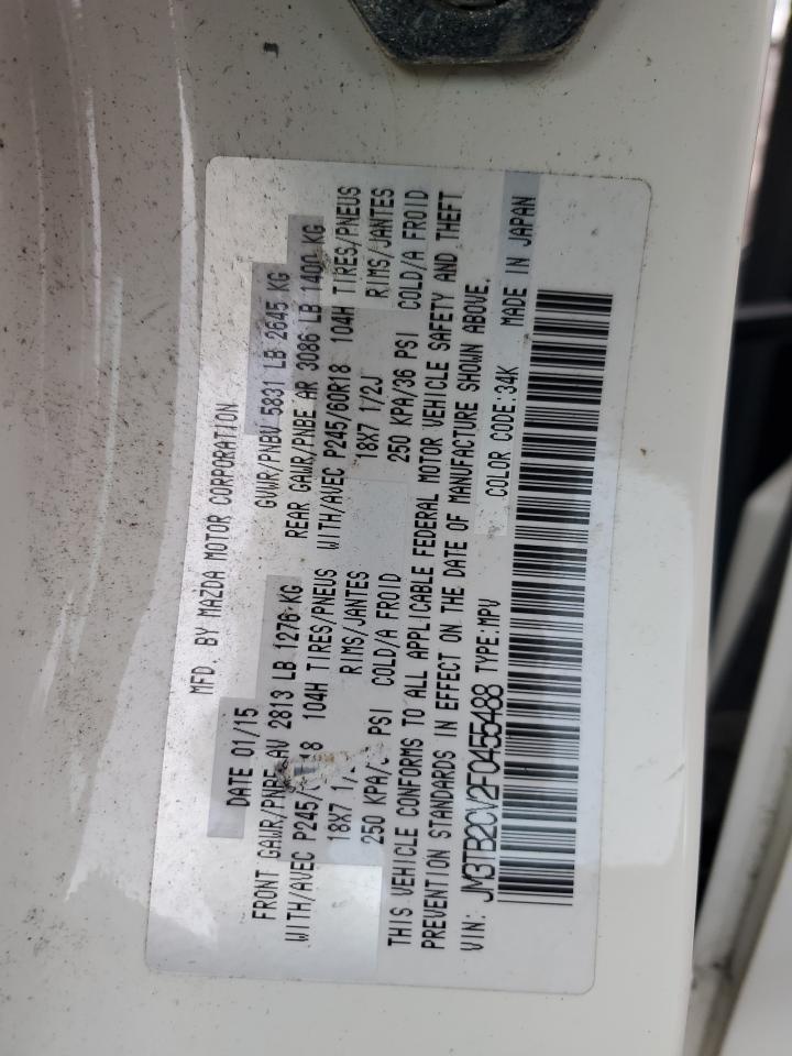 2015 Mazda Cx-9 Touring VIN: JM3TB2CV2F0455488 Lot: 63562195