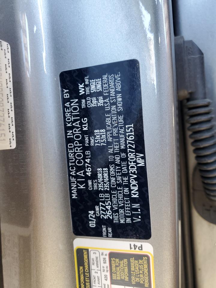 2024 Kia Sportage Ex VIN: KNDPV3DF0R7276151 Lot: 64107285