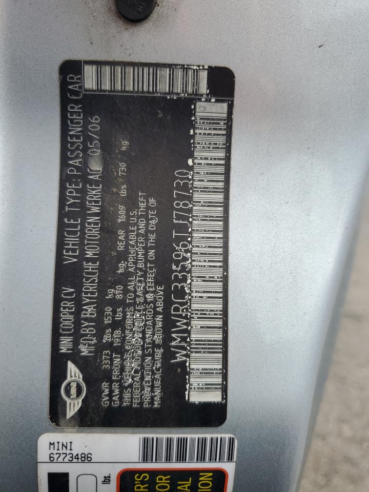 WMWRC33596TJ78730 2006 Mini Cooper