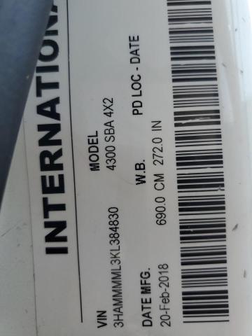 2019 INTERNATIONAL 4000 4300