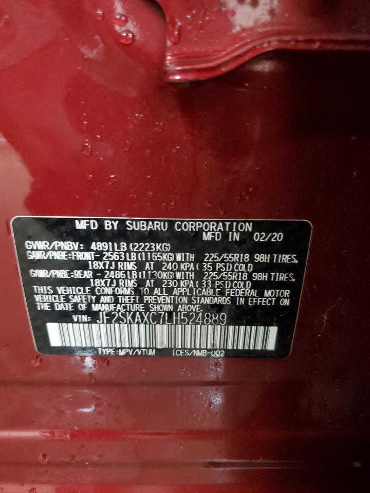 2020 Subaru Forester Touring VIN: JF2SKAXC7LH524889 Lot: 64465455
