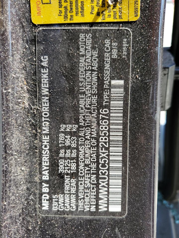 WMWXU3C5XF2B58676 2015 Mini Cooper S