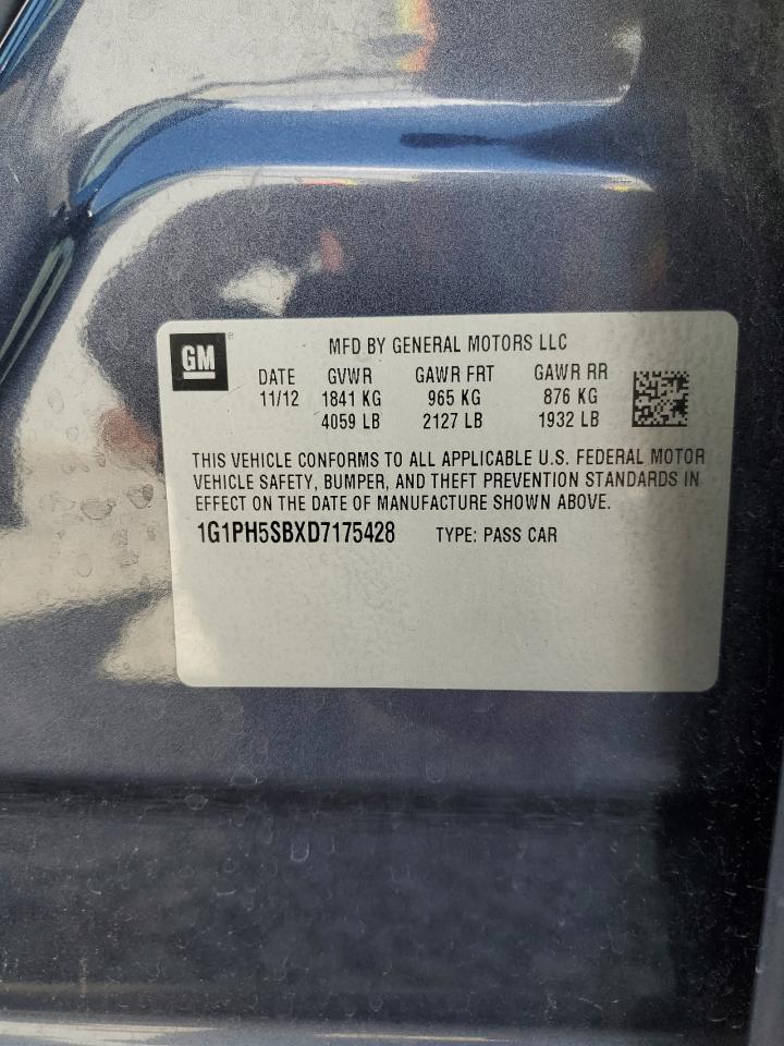 1g1ph5sbxd7175428 1G1PH5SBXD7175428 2013 Chevrolet Cruze Eco