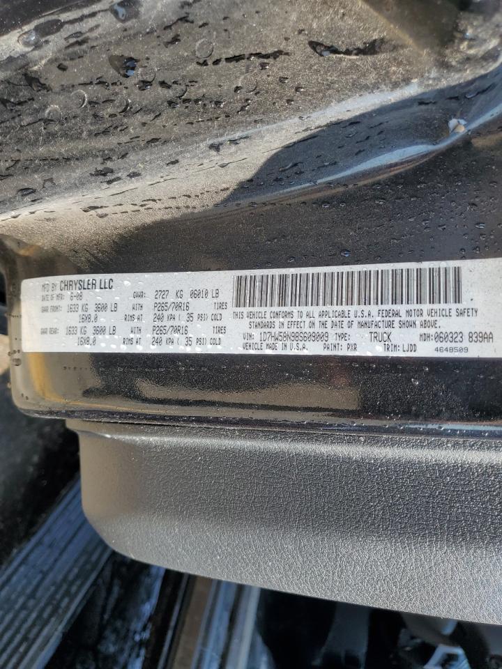 2008 Dodge Dakota Quad Laramie VIN: 1D7HW58N98S609009 Lot: 63204865
