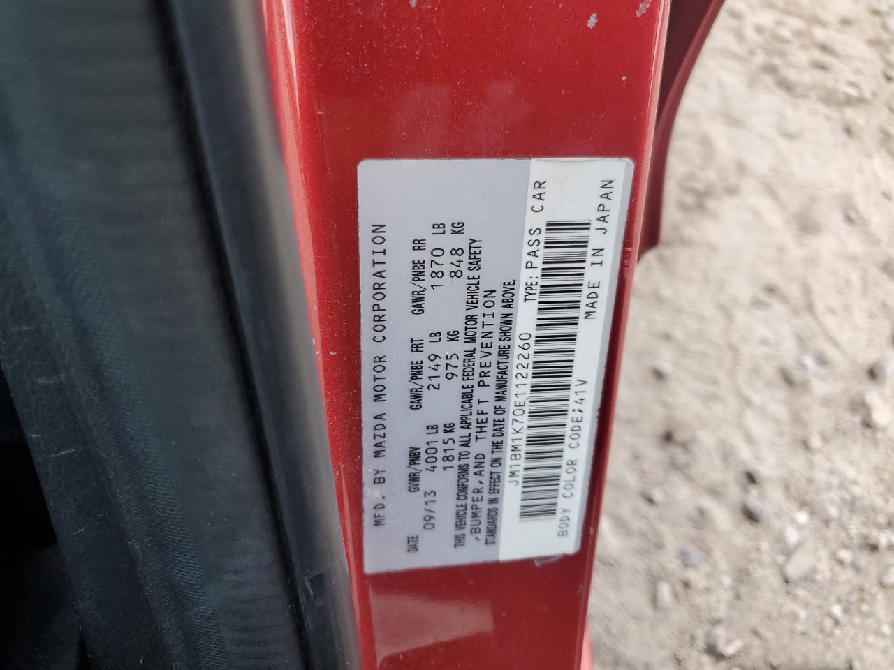 2014 Mazda 3 Sport VIN: JM1BM1K70E1122260 Lot: 64727475