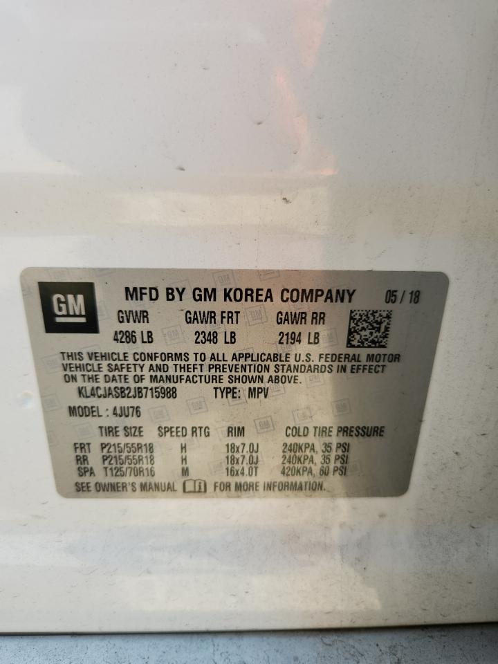 2018 Buick Encore Preferred VIN: KL4CJASB2JB715988 Lot: 65963895