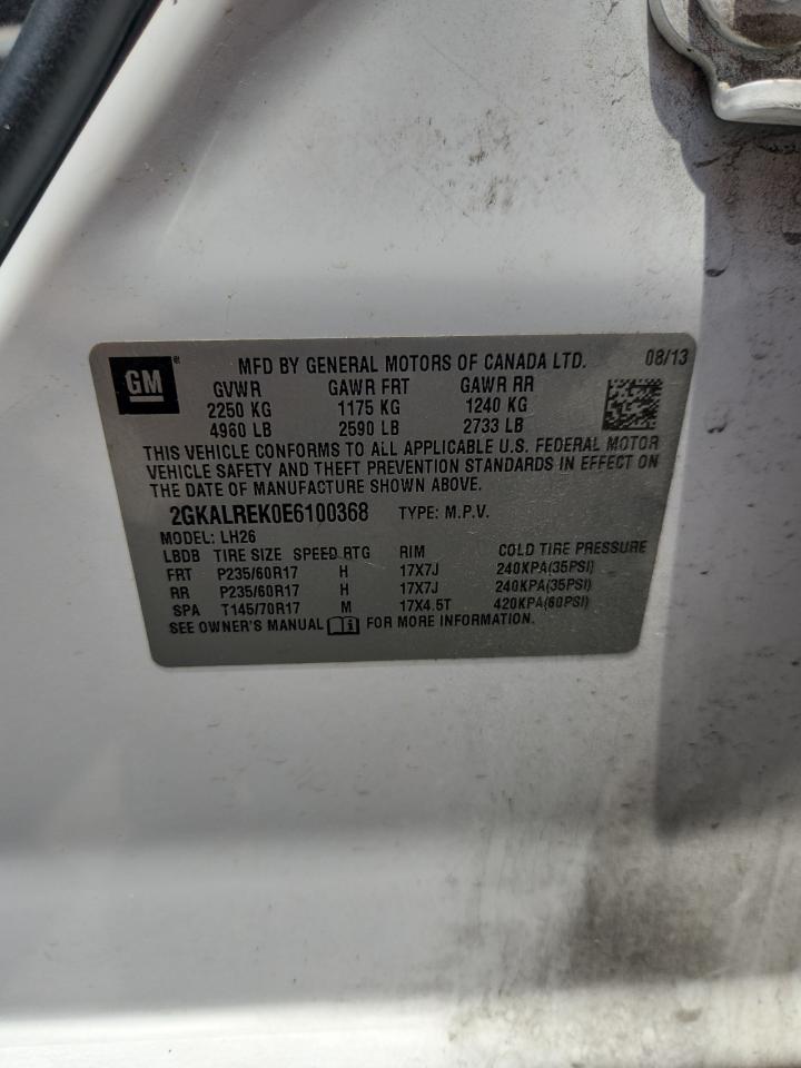 2014 GMC Terrain Sle VIN: 2GKALREK0E6100368 Lot: 66266115