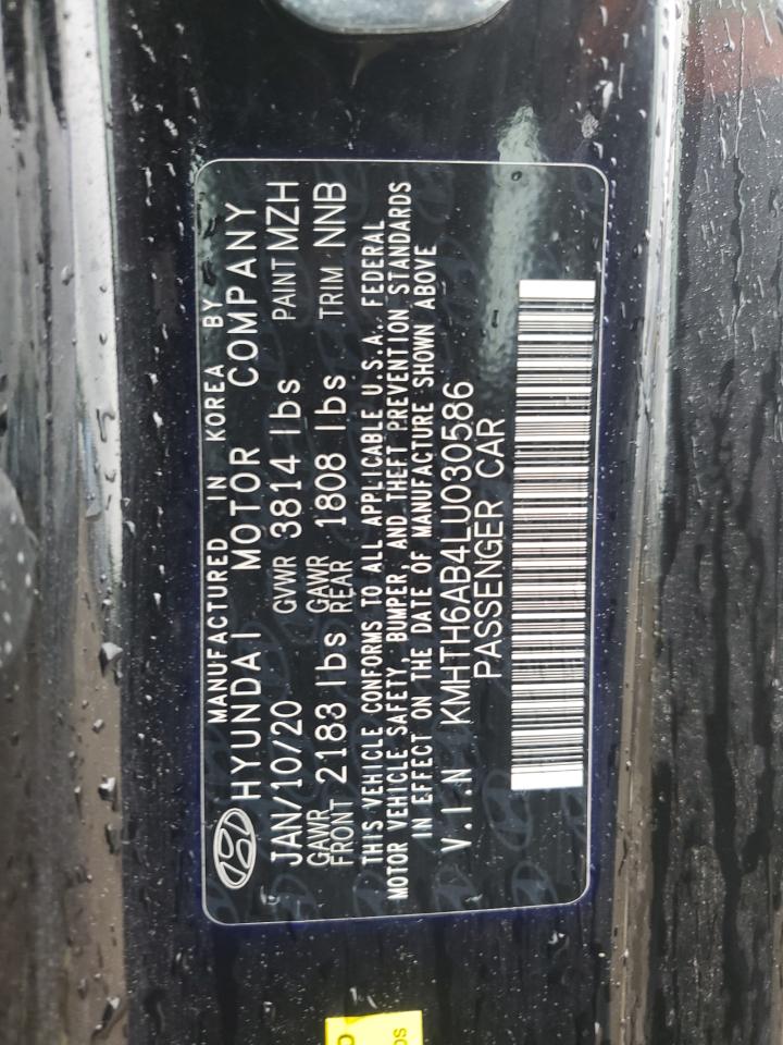 2020 Hyundai Veloster Turbo VIN: KMHTH6AB4LU030586 Lot: 63366255
