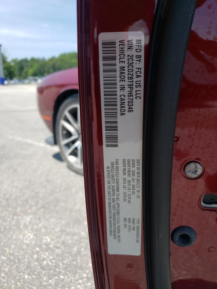 2023 Dodge Challenger R/T VIN: 2C3CDZBT9PH670346 Lot: 63584475