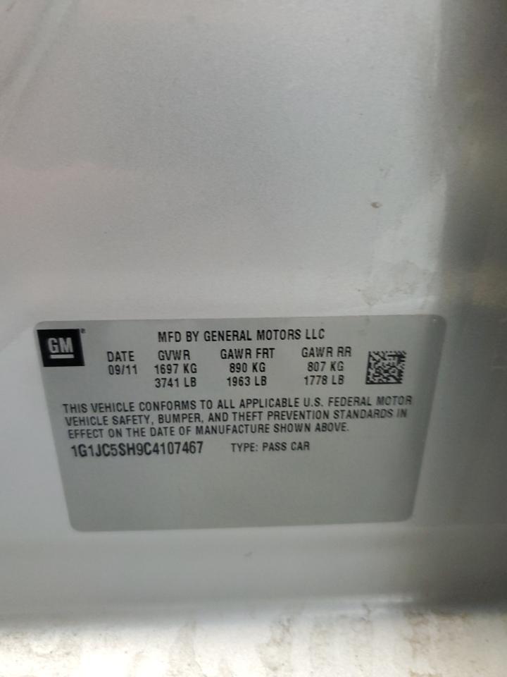 2012 Chevrolet Sonic Lt VIN: 1G1JC5SH9C4107467 Lot: 84561195