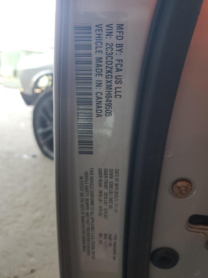 2021 Dodge Challenger Gt VIN: 2C3CDZKGXMH649505 Lot: 66899305