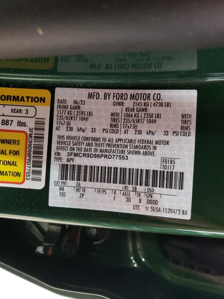 3FMCR9D98PRD77553 FORD BRONCO 2023