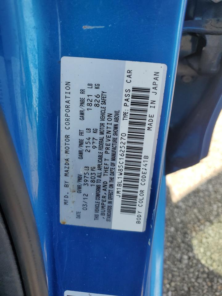 2012 Mazda 3 I VIN: JM1BL1W85C1625270 Lot: 63492725