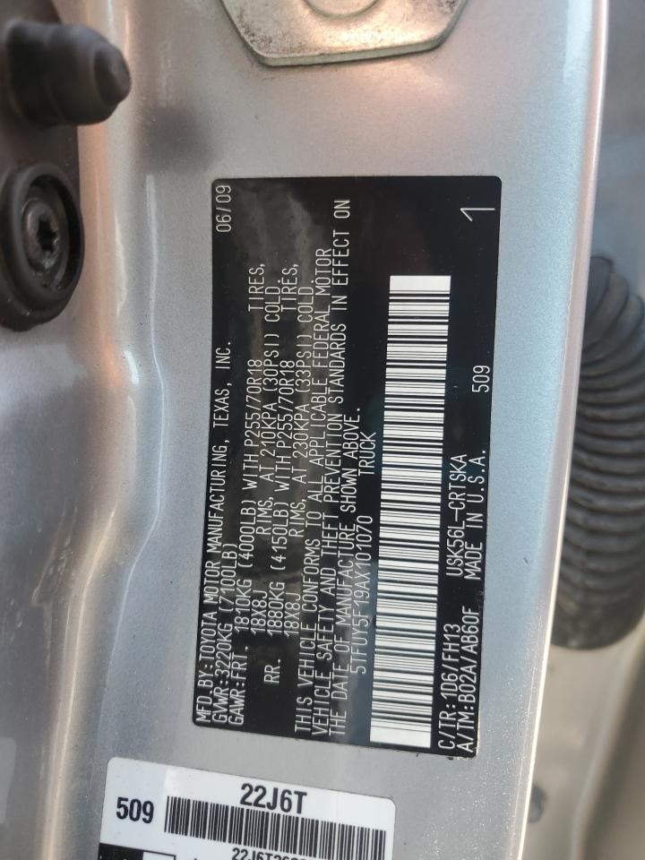 2010 Toyota Tundra Double Cab Sr5 VIN: 5TFUY5F19AX101070 Lot: 66285875