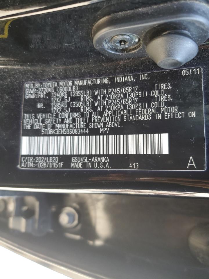 5TDBK3EH5BS083444 2011 Toyota Highlander Base