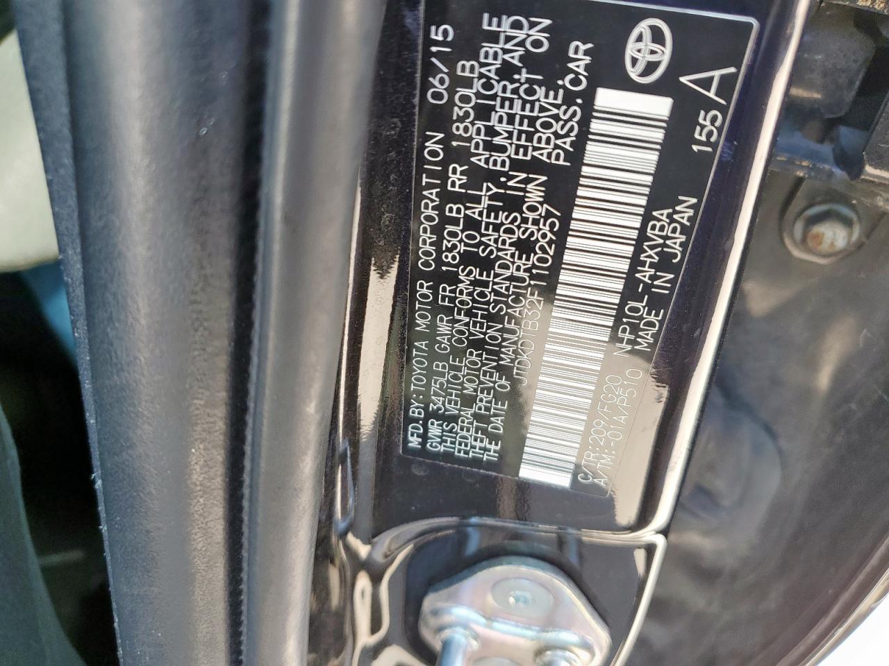 2015 Toyota Prius C VIN: JTDKDTB32F1102957 Lot: 64211175