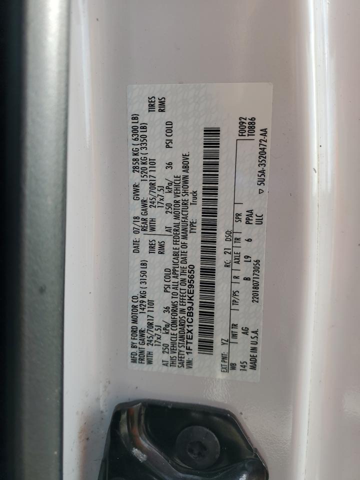 2018 Ford F150 Super Cab VIN: 1FTEX1CB9JKE95650 Lot: 64935715