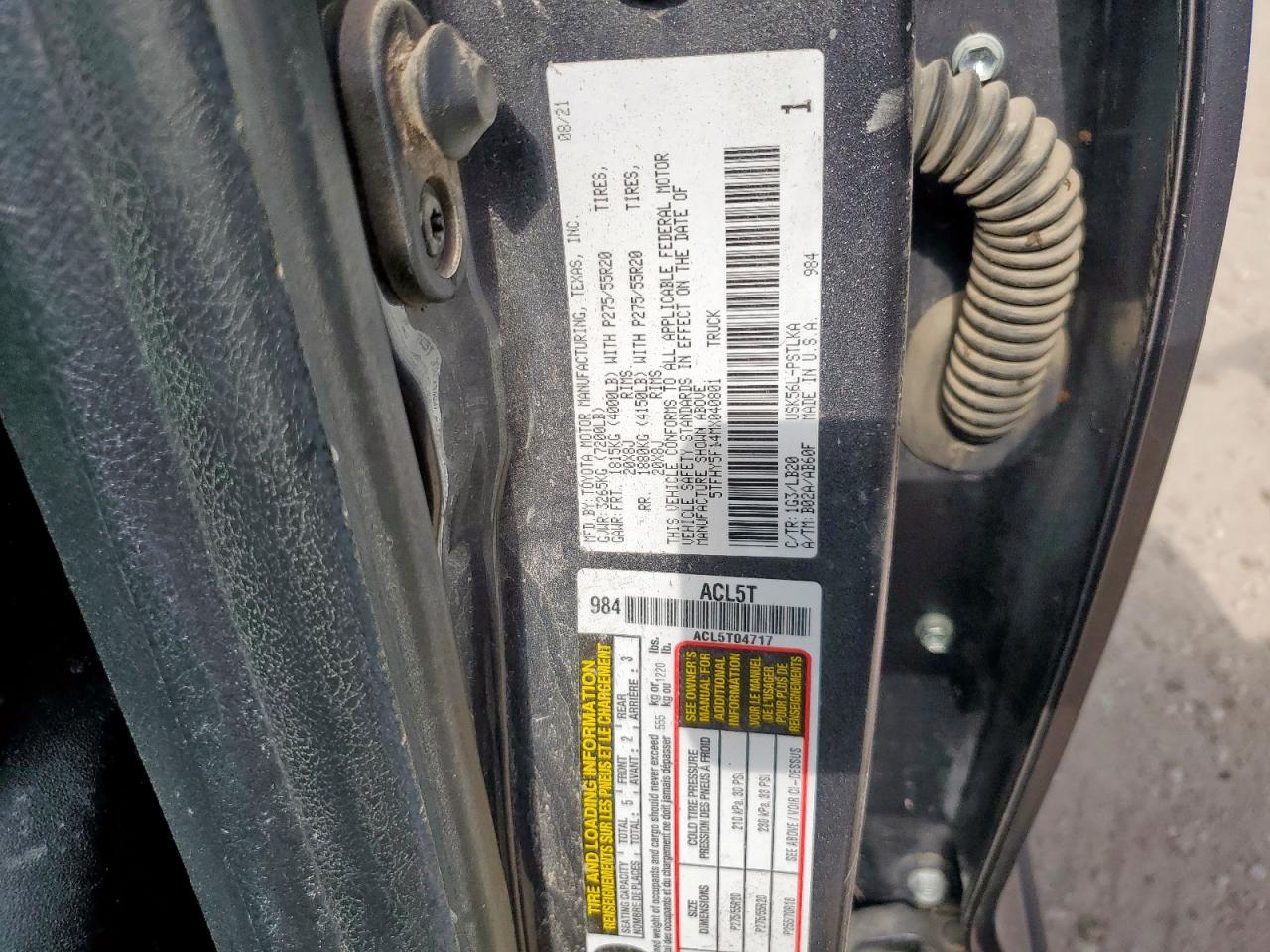 2021 Toyota Tundra Crewmax Limited VIN: 5TFHY5F14MX040801 Lot: 65092715