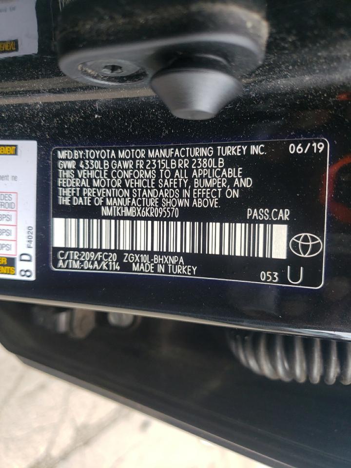 2019 Toyota C-Hr Xle VIN: NMTKHMBX6KR095570 Lot: 63646355