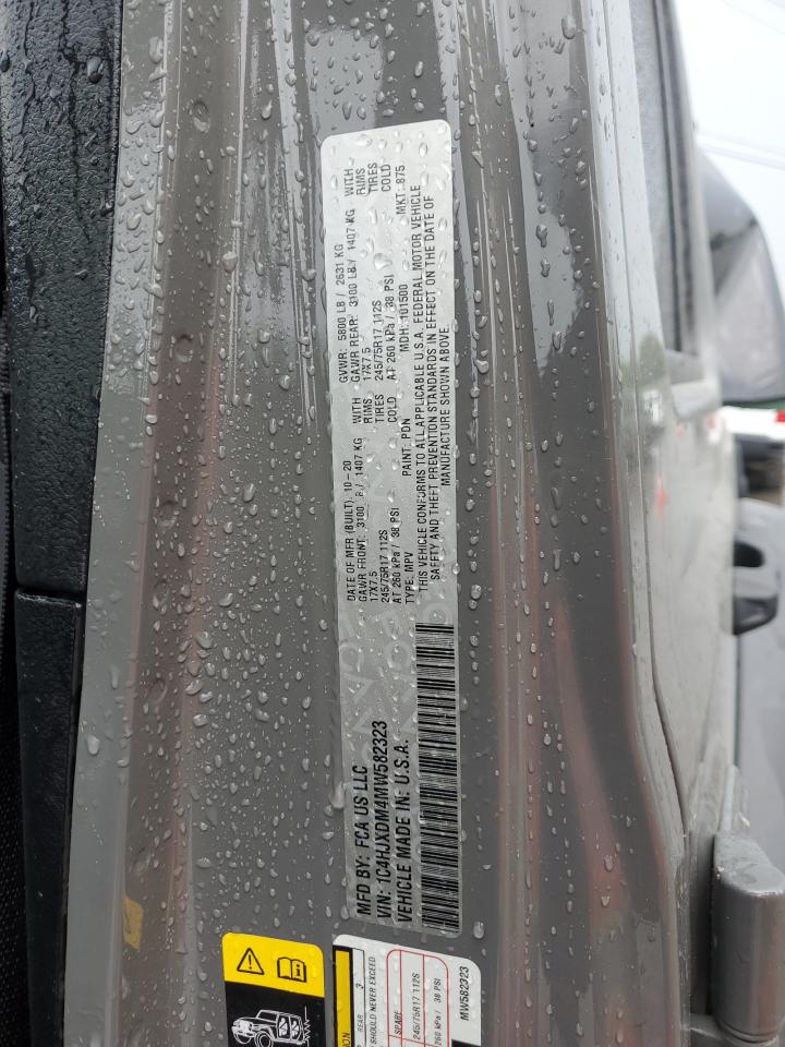 2021 Jeep Wrangler Unlimited Sport VIN: 1C4HJXDM4MW582323 Lot: 63880535