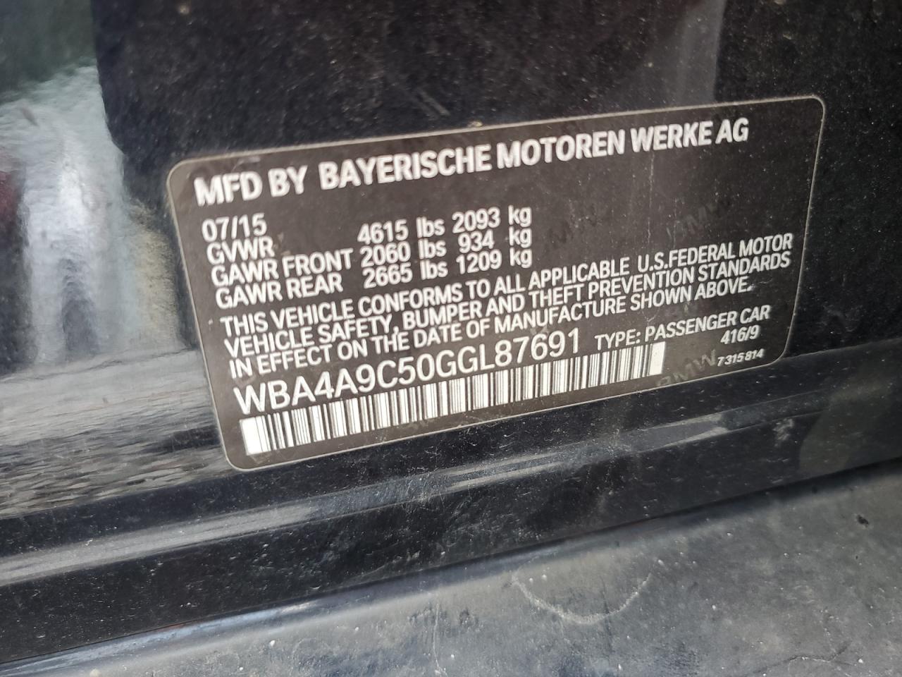 2016 BMW 428 I Gran Coupe Sulev VIN: WBA4A9C50GGL87691 Lot: 64721335