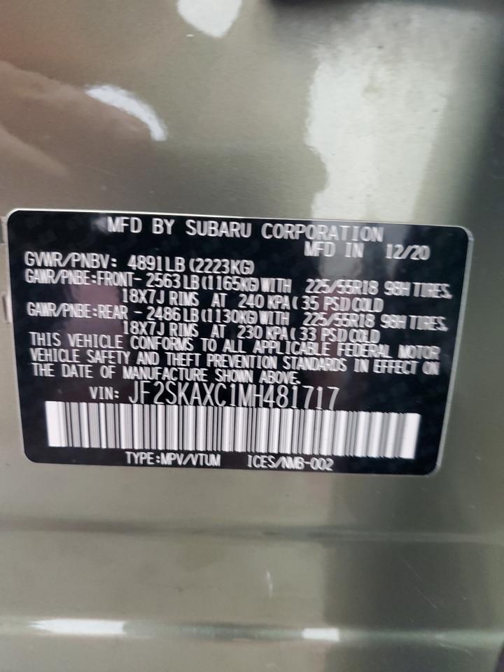 2021 Subaru Forester Touring VIN: JF2SKAXC1MH481717 Lot: 64078355