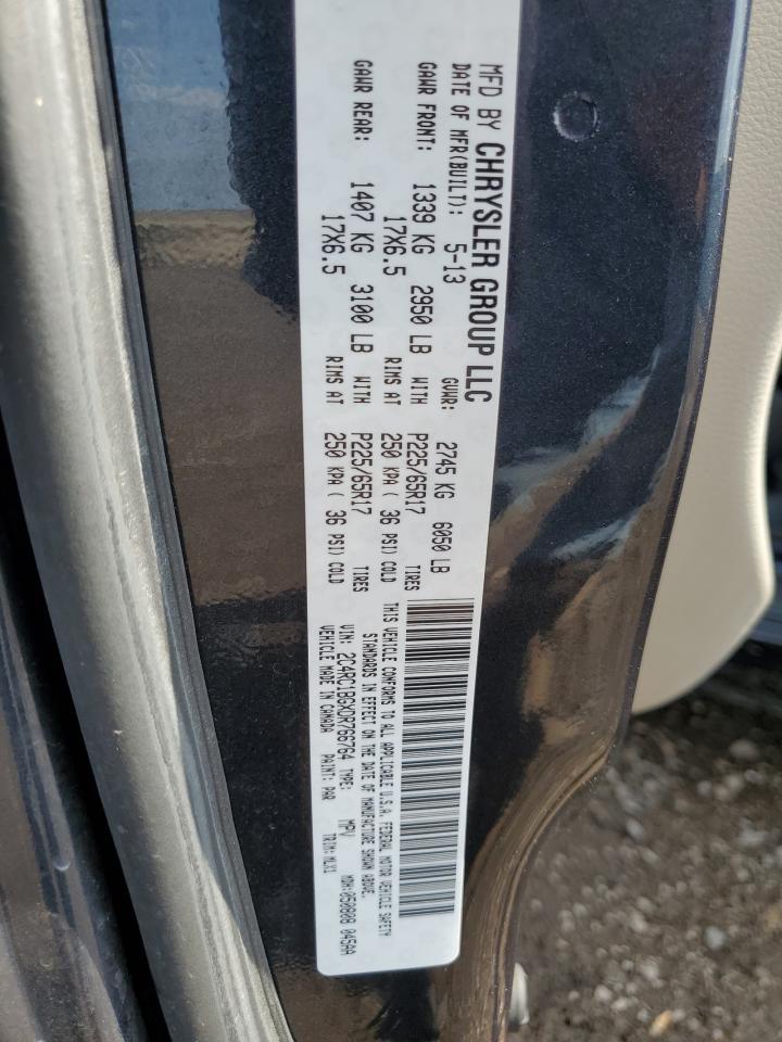 2013 Chrysler Town & Country Touring VIN: 2C4RC1BGXDR766764 Lot: 64358195