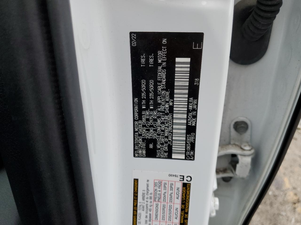 2022 Lexus Nx 450H VIN: JTJKKCFZ8N2003991 Lot: 65054155