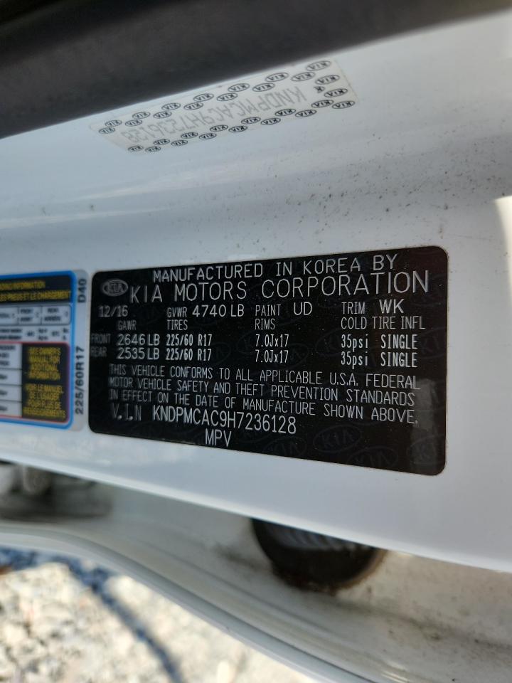 2017 Kia Sportage Lx VIN: KNDPMCAC9H7236128 Lot: 62394115