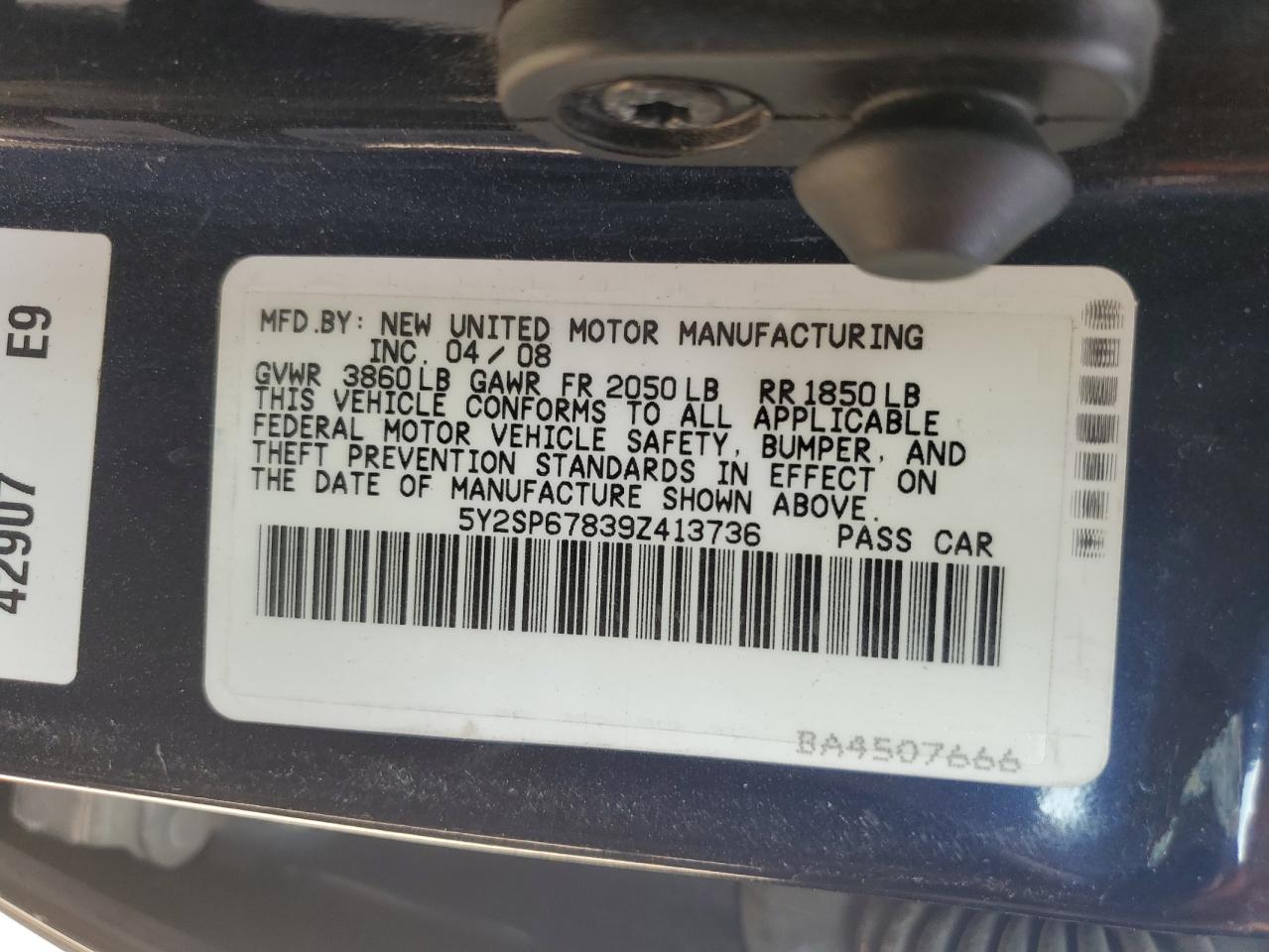 2009 Pontiac Vibe VIN: 5Y2SP67839Z413736 Lot: 64211165