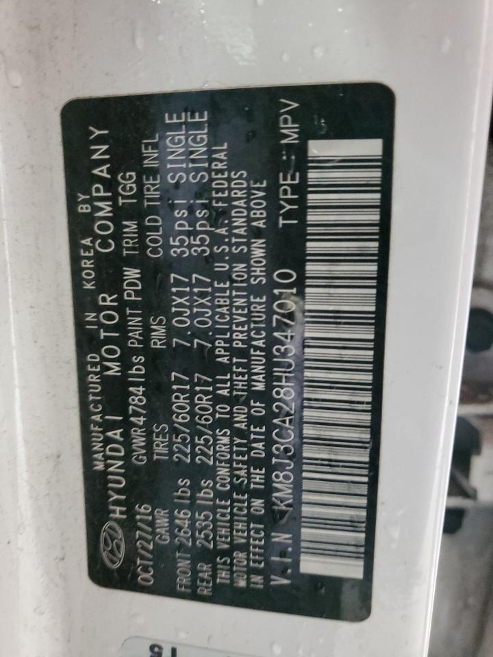 2017 Hyundai Tucson Limited VIN: KM8J3CA28HU347010 Lot: 67098815