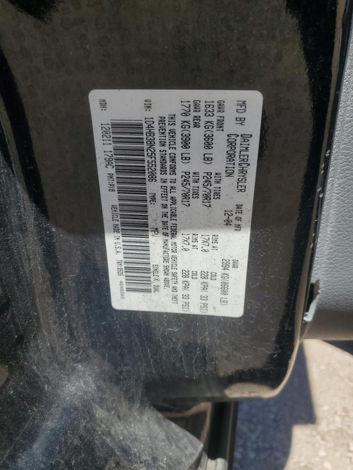 2005 Dodge Durango St VIN: 1D4HB38N25F552086 Lot: 63787505
