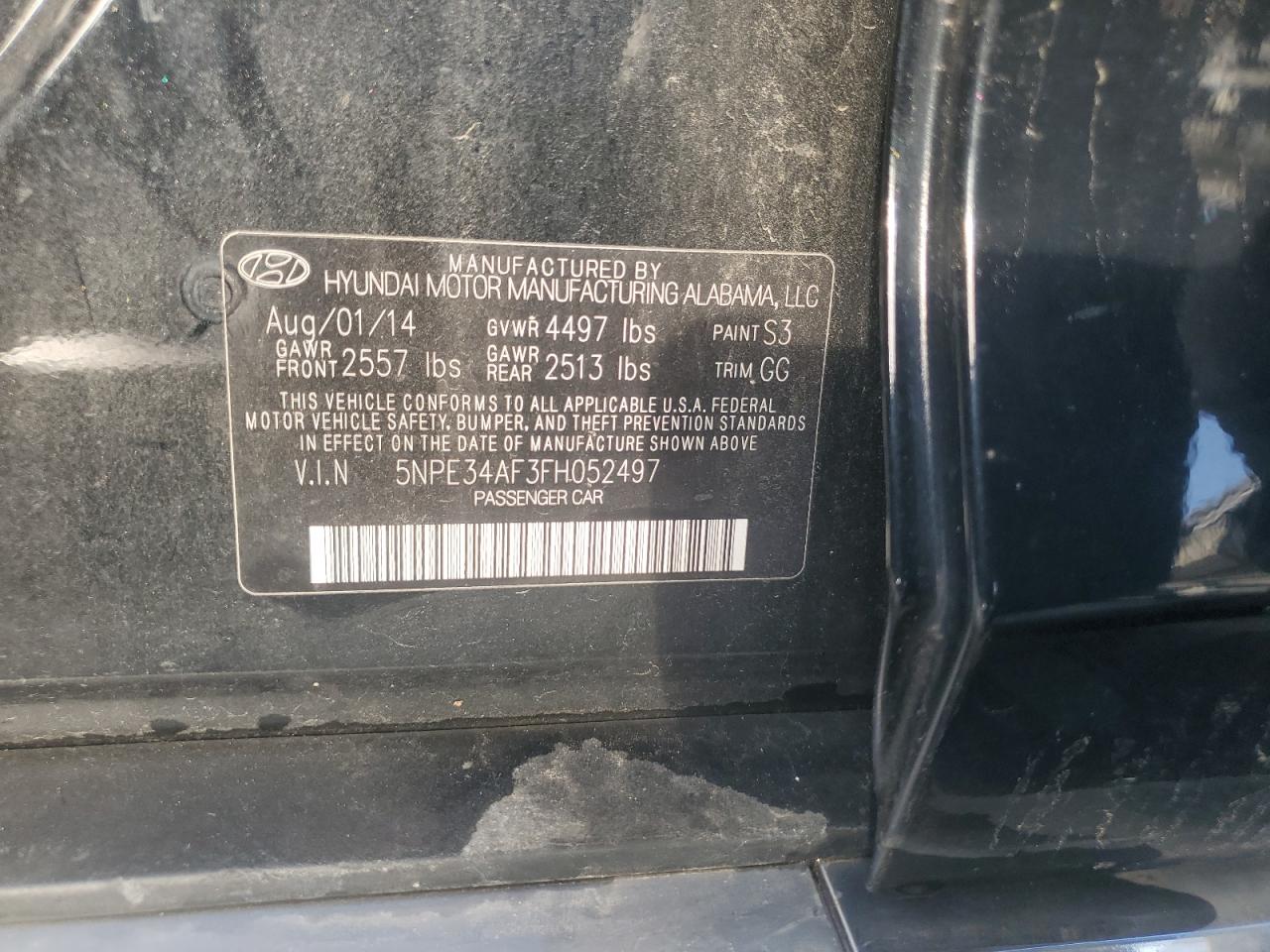 2015 Hyundai Sonata Sport VIN: 5NPE34AF3FH052497 Lot: 65130385