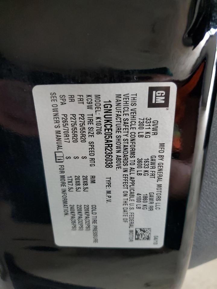 2010 Chevrolet Tahoe K1500 Ltz VIN: 1GNUKCE05AR236038 Lot: 63033425
