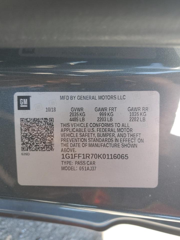 2019 Chevrolet Camaro Ss VIN: 1G1FF1R70K0116065 Lot: 63869155