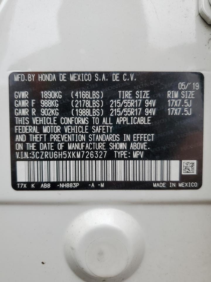 2019 Honda Hr-V Ex VIN: 3CZRU6H5XKM726327 Lot: 63337475