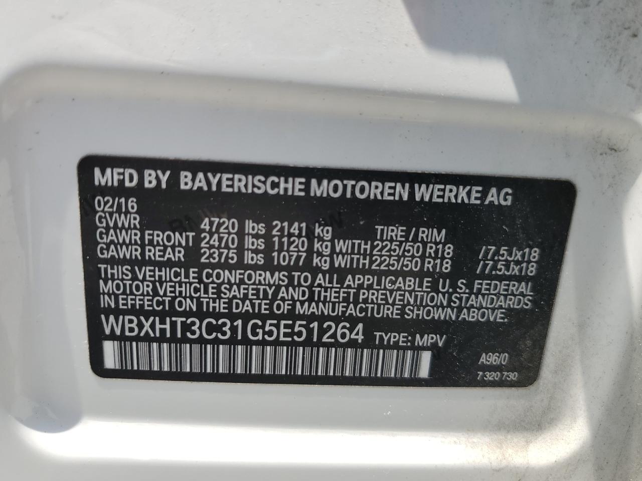 2016 BMW X1 xDrive28I VIN: WBXHT3C31G5E51264 Lot: 64980905