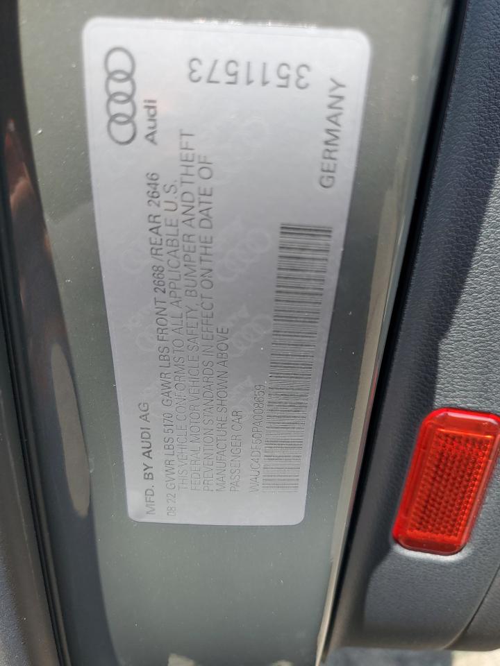 2023 Audi S5 Premium Plus VIN: WAUC4DF50PA008659 Lot: 62772165