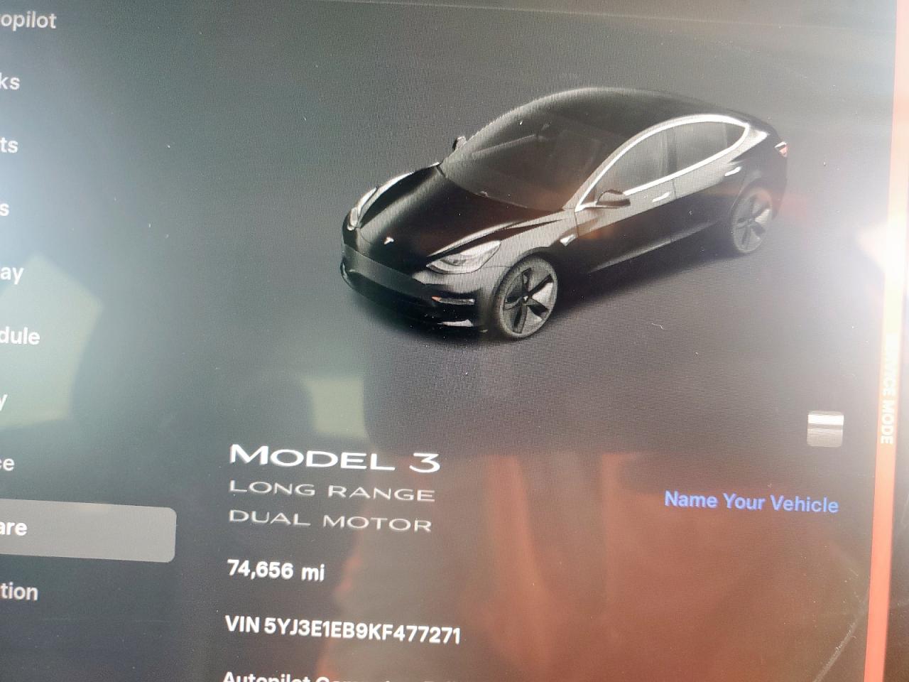 2019 Tesla Model 3 VIN: 5YJ3E1EB9KF477271 Lot: 65025785