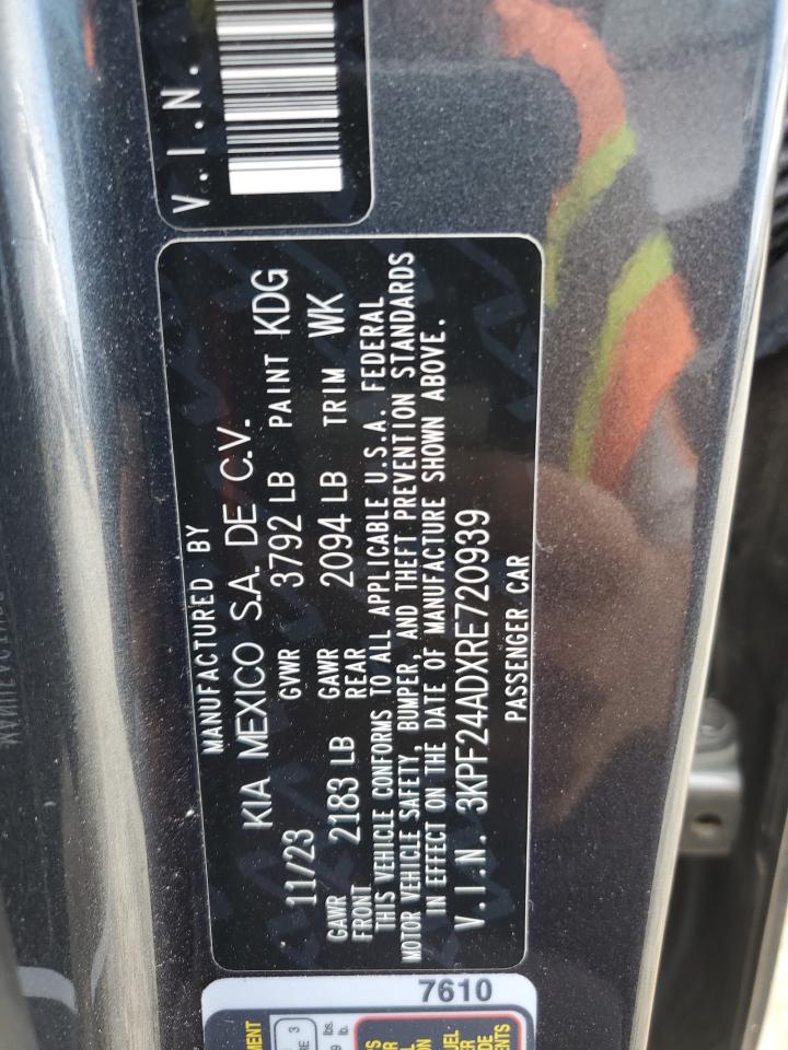 2024 Kia Forte Lx VIN: 3KPF24ADXRE720939 Lot: 64256925