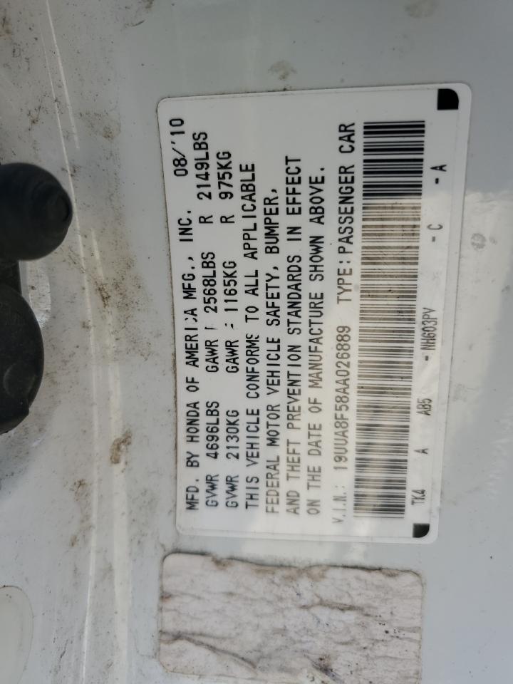 2010 Acura Tl VIN: 19UUA8F58AA026889 Lot: 63817105