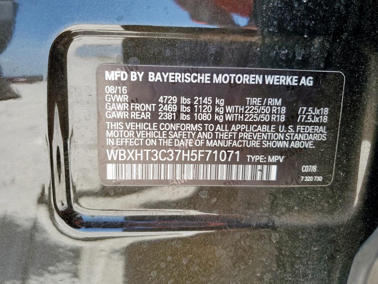 2017 BMW X1 xDrive28I VIN: WBXHT3C37H5F71071 Lot: 64219185