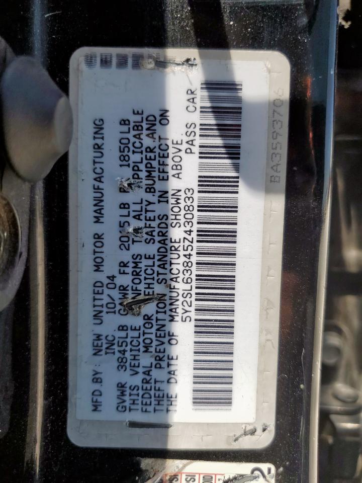 2005 Pontiac Vibe VIN: 5Y2SL63845Z430833 Lot: 65523815