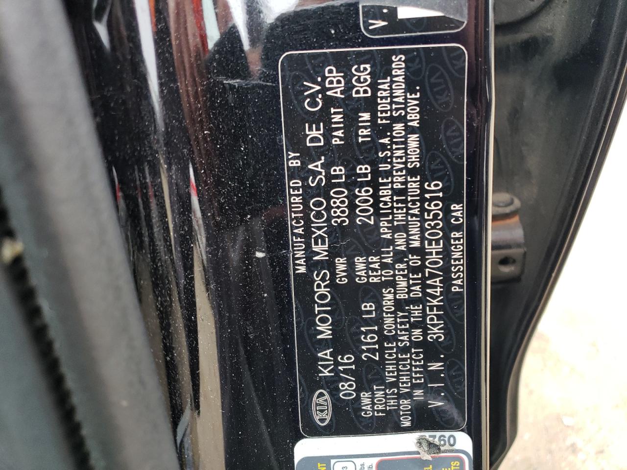 2017 Kia Forte Lx VIN: 3KPFK4A70HE035616 Lot: 64167215