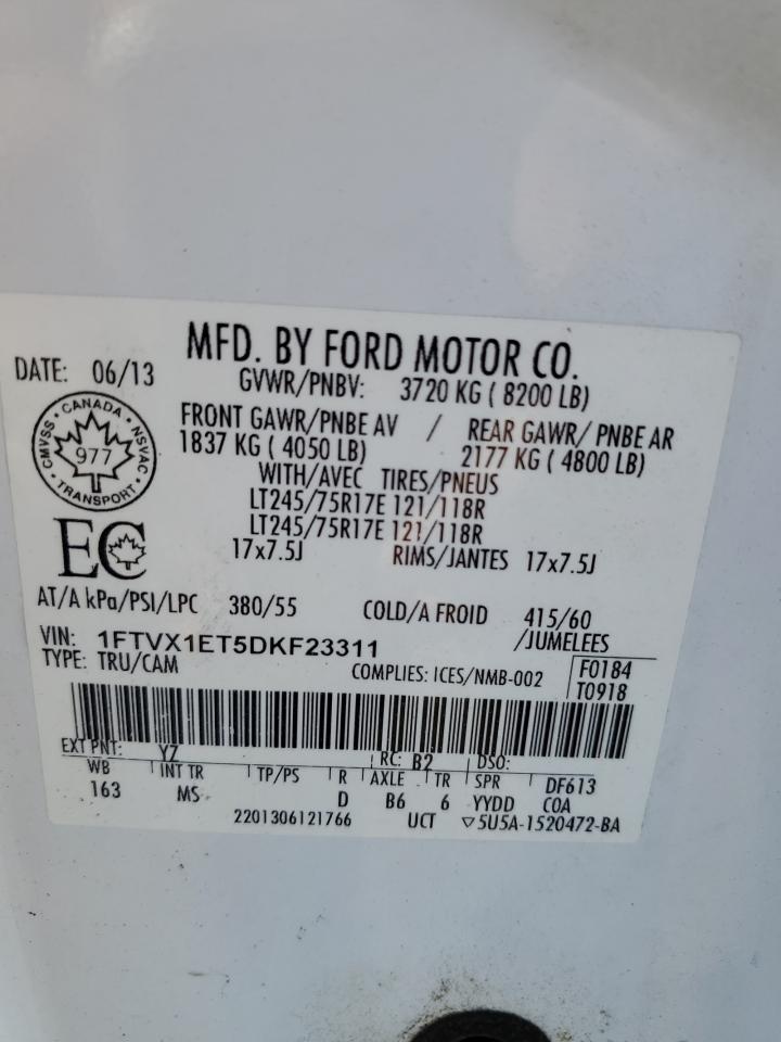 2013 Ford F150 Super Cab VIN: 1FTVX1ET5DKF23311 Lot: 61997445