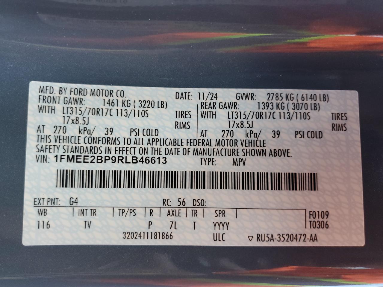 2024 Ford Bronco Wildtrak VIN: 1FMEE2BP9RLB46613 Lot: 65495105