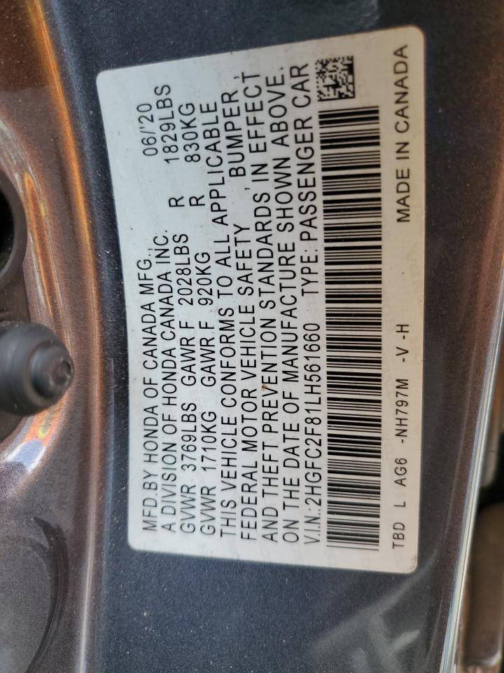 2HGFC2F81LH561660 HONDA CIVIC 2020